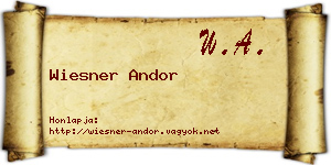 Wiesner Andor névjegykártya